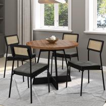 Conjunto Sala de Jantar 4 Cadeiras Virginia Carraro Nogal Conjunto Sala de Jantar 4 Cadeiras Virginia Carraro Nogal