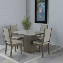 Conjunto Sala de Jantar 4 Lugares Mesa Grecia e Cadeira Paris Móveis Meneghetti Wengue