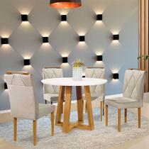 Conjunto Sala de Jantar 4 Lugares Mesa Redonda Rubi 1,2m e 4 Cadeiras Moveis Mix Conjunto Sala de Jantar 4 Lugares Mesa Redonda Rubi 1,2m e 4 Cadeiras Moveis Mix