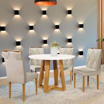 Conjunto Sala de Jantar 4 Lugares Mesa Redonda Rubi 1m e 4 Cadeiras Moveis Mix Conjunto Sala de Jantar 4 Lugares Mesa Redonda Rubi 1m e 4 Cadeiras Moveis Mix