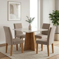 Conjunto Sala de Jantar 4 Lugares Quadrada Cadeiras Estofadas Espanha Yescasa Conjunto Sala de Jantar 4 Lugares Quadrada Cadeiras Estofadas Espanha Yescasa