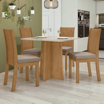Conjunto Sala de Jantar 4 Lugares Quadrada Tampo MDF Mesa Celebrare e Cadeiras Athenas