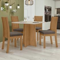 Conjunto Sala de Jantar 4 Lugares Quadrada Tampo Vidro/MDF Mesa Celebrare e Cadeiras Athenas