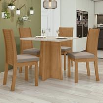 Conjunto Sala de Jantar 4 Lugares Quadrada Tampo Vidro/MDF Mesa Celebrare e Cadeiras Athenas Conjunto Sala de Jantar 4 Lugares Quadrada Tampo Vidro/MDF Mesa Celebrare e Cadeiras Athenas