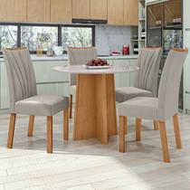 Conjunto Sala de Jantar 4 Lugares Redonda Tampo MDF Mesa Celebrare com Cadeiras Apogeu Conjunto Sala de Jantar 4 Lugares Redonda Tampo MDF Mesa Celebrare com Cadeiras Apogeu