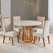 Conjunto Sala de Jantar 4 Lugares Redondo Tampo de MDF Mirelle Yescasa