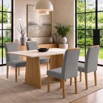Conjunto Sala de Jantar 4 Lugares Retangular Tampo MDF 120x80cm Mesa e Cadeiras Lyra Conjunto Sala de Jantar 4 Lugares Retangular Tampo MDF 120x80cm Mesa e Cadeiras Lyra