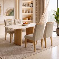 Conjunto Sala de Jantar 4 Lugares Retangular Tampo MDF 120x80cm Mesa Isla e Cadeiras Carol Conjunto Sala de Jantar 4 Lugares Retangular Tampo MDF 120x80cm Mesa Isla e Cadeiras Carol