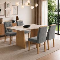 Conjunto Sala de Jantar 4 Lugares Retangular Tampo MDF 120x80cm Mesa Lyra e Cadeiras Carol Conjunto Sala de Jantar 4 Lugares Retangular Tampo MDF 120x80cm Mesa Lyra e Cadeiras Carol