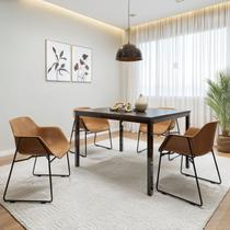 Conjunto Sala de Jantar 4 Lugares Retangular Tampo MDF 120X85cm Mesa Smart com Cadeiras Lodelô Conjunto Sala de Jantar 4 Lugares Retangular Tampo MDF 120X85cm Mesa Smart com Cadeiras Lodelô