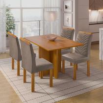 Conjunto Sala de Jantar 4 Lugares Retangular Tampo MDF com Mesa e Cadeiras Carol Conjunto Sala de Jantar 4 Lugares Retangular Tampo MDF com Mesa e Cadeiras Carol