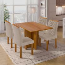 Conjunto Sala de Jantar 4 Lugares Retangular Tampo MDF com Mesa e Cadeiras Carol Conjunto Sala de Jantar 4 Lugares Retangular Tampo MDF com Mesa e Cadeiras Carol