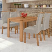 Conjunto Sala de Jantar 4 Lugares Retangular Tampo MDF Mesa Athenas com Cadeiras Apogeu