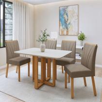 Conjunto Sala de Jantar 4 Lugares Retangular Tampo MDF Mesa Bold com Cadeiras Pés Madeira Jade Conjunto Sala de Jantar 4 Lugares Retangular Tampo MDF Mesa Bold com Cadeiras Pés Madeira Jade