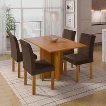 Conjunto Sala de Jantar 4 Lugares Retangular Tampo MDF Mesa Carol com Cadeiras Espanha Conjunto Sala de Jantar 4 Lugares Retangular Tampo MDF Mesa Carol com Cadeiras Espanha