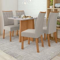 Conjunto Sala de Jantar 4 Lugares Retangular Tampo MDF Mesa Celebrare com Cadeiras Apogeu