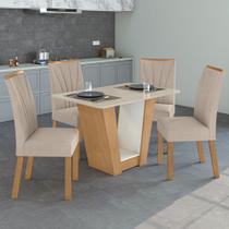 Conjunto Sala de Jantar 4 Lugares Retangular Tampo MDF Mesa e Cadeiras Apogeu Conjunto Sala de Jantar 4 Lugares Retangular Tampo MDF Mesa e Cadeiras Apogeu