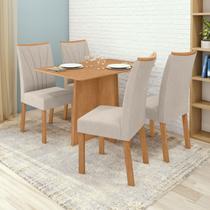 Conjunto Sala de Jantar 4 Lugares Retangular Tampo MDF No Glass Mesa Celebrare com Cadeiras Apogeu