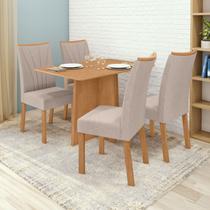 Conjunto Sala de Jantar 4 Lugares Retangular Tampo MDF No Glass Mesa Celebrare com Cadeiras Apogeu