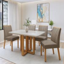 Conjunto Sala de Jantar 4 Lugares Retangular Tampo Vidro/MDF Mesa Bold e Cadeiras Pés Madeira Jade Conjunto Sala de Jantar 4 Lugares Retangular Tampo Vidro/MDF Mesa Bold e Cadeiras Pés Madeira Jade