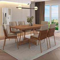 Conjunto Sala De Jantar 6 Cadeiras Boston Carraro Nogal Rosê Conjunto Sala De Jantar 6 Cadeiras Boston Carraro Nogal Rosê
