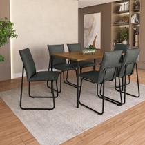 Conjunto Sala de Jantar 6 Cadeiras Brooklyn Carraro Freijó Preto Conjunto Sala de Jantar 6 Cadeiras Brooklyn Carraro Freijó Preto