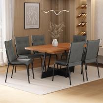 Conjunto Sala de Jantar 6 Cadeiras California Carraro Preta