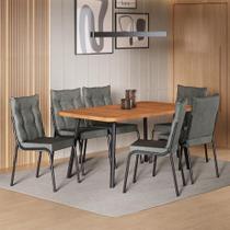 Conjunto Sala de Jantar 6 Cadeiras Dublin Carraro Preta Conjunto Sala de Jantar 6 Cadeiras Dublin Carraro Preta