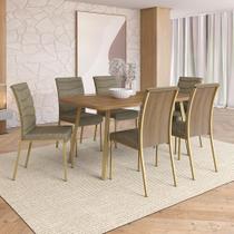 Conjunto Sala de Jantar 6 Cadeiras Humor Carraro Carvalho Dourado Conjunto Sala de Jantar 6 Cadeiras Humor Carraro Carvalho Dourado