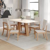 Conjunto Sala de Jantar 6 Cadeiras Lins 160X90cm