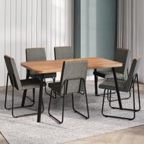Conjunto Sala De Jantar 6 Cadeiras Parma Carraro Nogal E Preto Conjunto Sala De Jantar 6 Cadeiras Parma Carraro Nogal E Preto