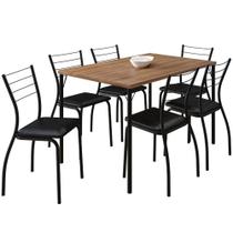 Conjunto Sala de Jantar 6 Cadeiras Valencia Carraro Freijó Preto Conjunto Sala de Jantar 6 Cadeiras Valencia Carraro Freijó Preto