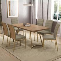 Conjunto Sala de Jantar 6 Cadeiras York Carraro Carvalho Dourado Conjunto Sala de Jantar 6 Cadeiras York Carraro Carvalho Dourado