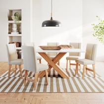 Conjunto Sala de Jantar 6 Lugares 1,60m Mesa Nea e Cadeira Ane Babus