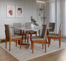 Conjunto Sala de Jantar 6 Lugares 160x90cm A102 Marrom/Caramelo/Avela Conjunto Sala de Jantar 6 Lugares 160x90cm A102 Marrom/Caramelo/Avela