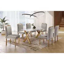 Conjunto Sala de Jantar 6 Lugares Alvorada Mesa e Cadeiras Madeira Maciça Conjunto Sala de Jantar 6 Lugares Alvorada Mesa e Cadeiras Madeira Maciça