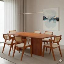 Conjunto Sala de Jantar 6 Lugares Cadeiras Madeira Maciça Espresso Móveis Conjunto Sala de Jantar 6 Lugares Cadeiras Madeira Maciça Espresso Móveis