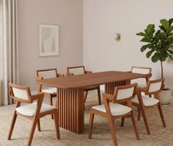 Conjunto Sala de Jantar 6 Lugares Cadeiras Madeira Maciça Espresso Móveis Conjunto Sala de Jantar 6 Lugares Cadeiras Madeira Maciça Espresso Móveis
