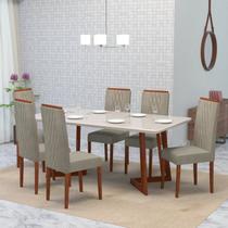 Conjunto Sala de Jantar 6 Lugares Madeira Eucalipto Ametista Marrom/Caramelo/Castor Conjunto Sala de Jantar 6 Lugares Madeira Eucalipto Ametista Marrom/Caramelo/Castor
