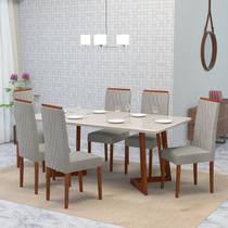 Conjunto Sala De Jantar 6 Lugares Madeira Eucalipto Ametista