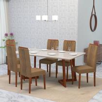 Conjunto Sala De Jantar 6 Lugares Madeira Eucalipto Ametista