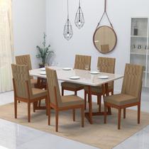 Conjunto Sala De Jantar 6 Lugares Madeira Eucalipto Safira