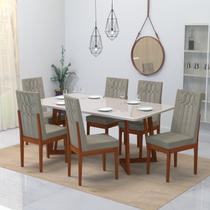 Conjunto Sala De Jantar 6 Lugares Madeira Eucalipto Safira