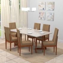 Conjunto Sala De Jantar 6 Lugares Madeira Eucalipto Safira