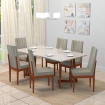 Conjunto Sala De Jantar 6 Lugares Madeira Eucalipto Safira