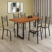 Conjunto Sala de Jantar 6 Lugares Mesa Bp 136x75cm Mariana Conjunto Sala de Jantar 6 Lugares Mesa Bp 136x75cm Mariana