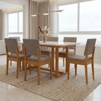 Conjunto Sala de Jantar 6 Lugares Retangular com Tampo de Vidro Mesa Filadélfia Cadeiras Miami Conjunto Sala de Jantar 6 Lugares Retangular com Tampo de Vidro Mesa Filadélfia Cadeiras Miami