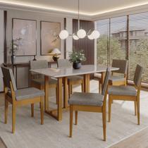 Conjunto Sala de Jantar 6 Lugares Retangular com Tampo de Vidro Mesa Filadélfia Cadeiras Miami Conjunto Sala de Jantar 6 Lugares Retangular com Tampo de Vidro Mesa Filadélfia Cadeiras Miami