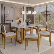 Conjunto Sala de Jantar 6 Lugares Retangular com Tampo de Vidro Mesa Filadélfia Cadeiras Miami Conjunto Sala de Jantar 6 Lugares Retangular com Tampo de Vidro Mesa Filadélfia Cadeiras Miami