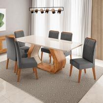 Conjunto Sala de Jantar 6 Lugares Retangular Tampo de Vidro e MDF Advance Yescasa Conjunto Sala de Jantar 6 Lugares Retangular Tampo de Vidro e MDF Advance Yescasa
